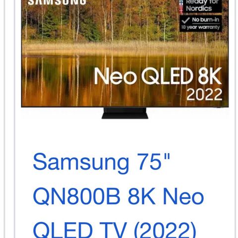 Samsung TV 75 tommer