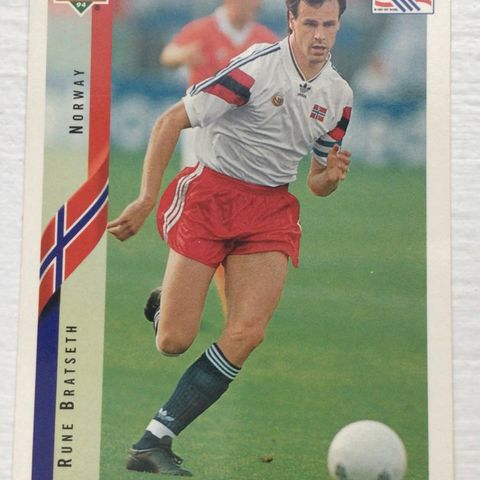 Fotballkort Rune Bratseth nr.95 World Cup USA '94 Upper Deck Trading Card