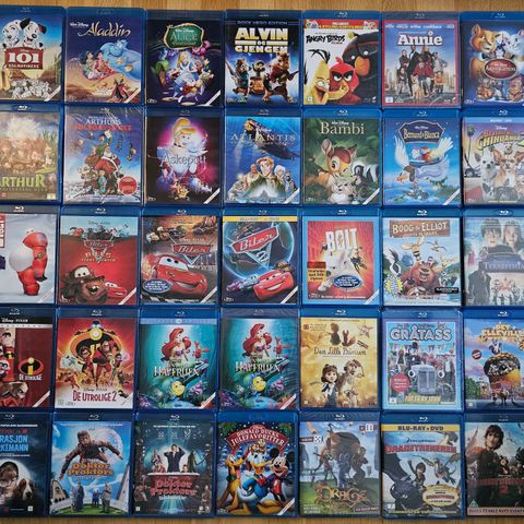 Hundrevis av barnefilmer med norsk tale på blu-ray selges stykkvis