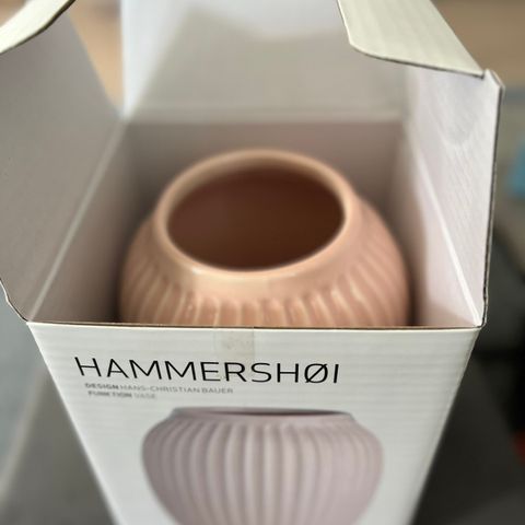 Kähler Hammershøi vase H200 rosa - ny i eske