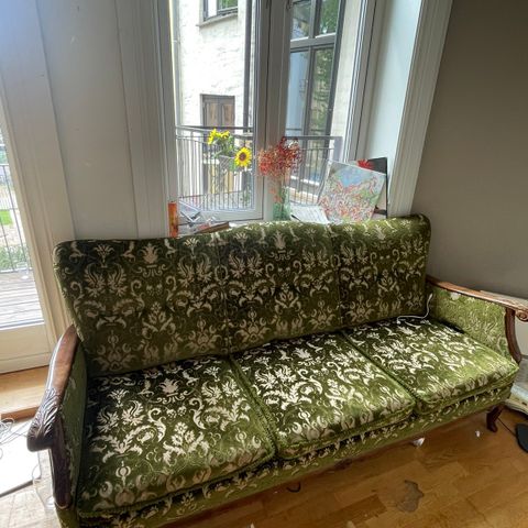 Vintage grønn sofa!