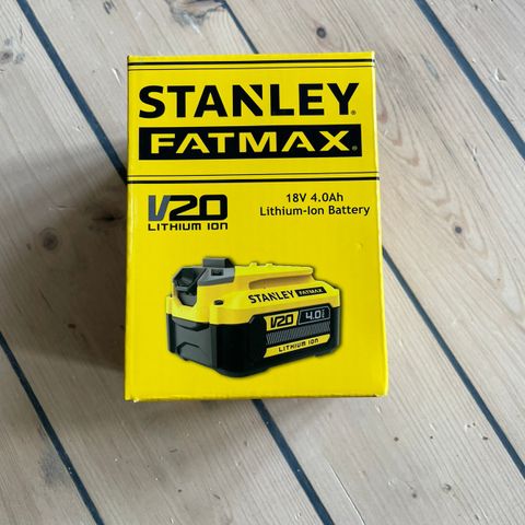 Stanley FatMax V20 18v batteri - helt ny