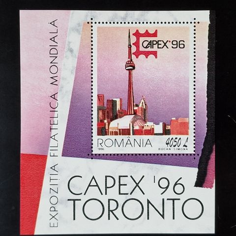 Romania 1996 - Capex Toronto - 1 frimerkeblokk - Canada-arkitektur