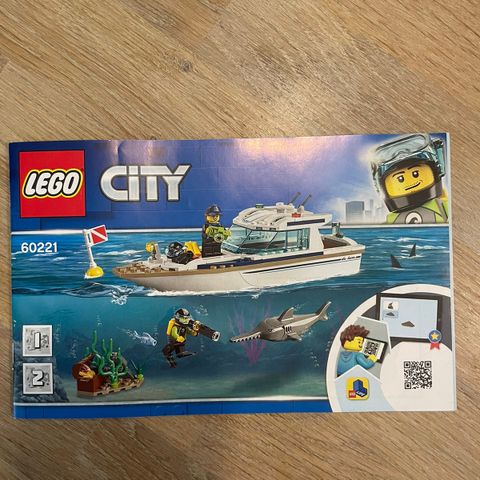 Lego City Dykkerbåt 60221 - 100% komplett