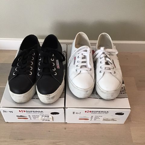 Superga damesko sneakers ekte skinn str 36 selges samlet