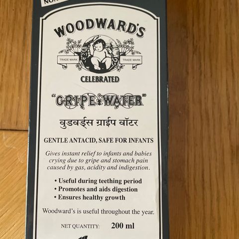 Woodwards gripewater for colic pain/bottles