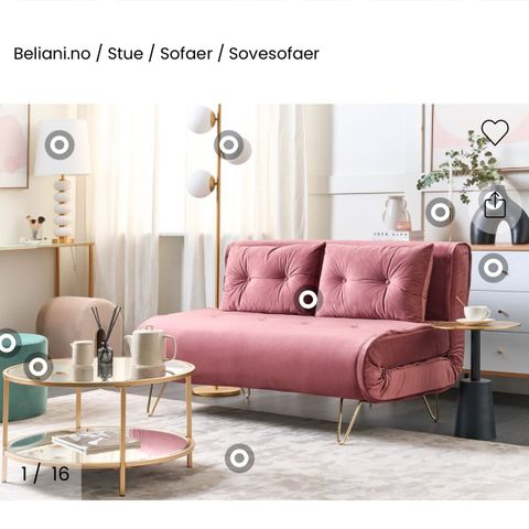 Beliani- pink sofa