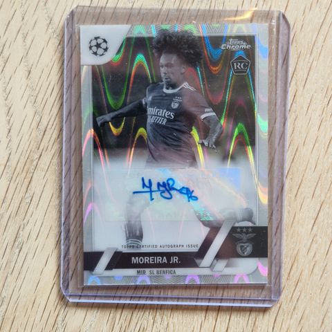 Moreira Jr RC Autograf black and white ray Topps Chrome 2022/23 Benfica