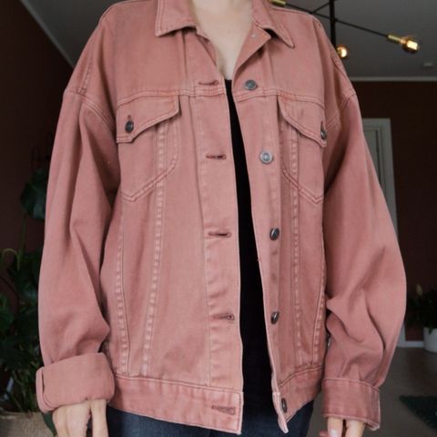 Oversized rosa denim jakke