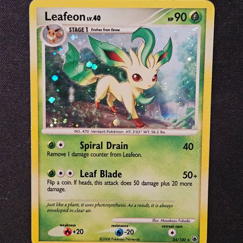 Pokemon kort Leafeon holo deck exclusive promo