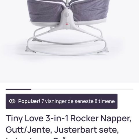 Tiny Love 3 in 1 vippestol/seng/napper