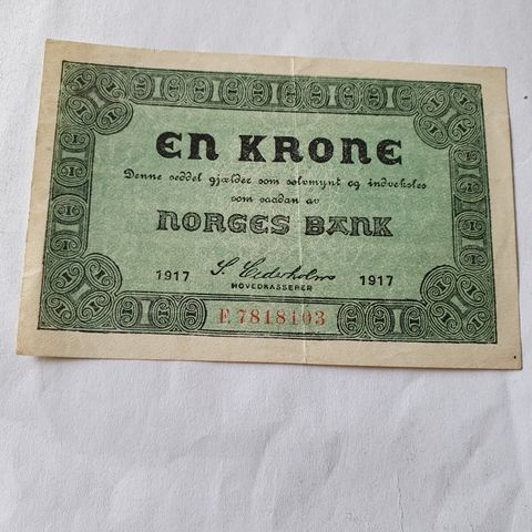 1 krone seddel 1917