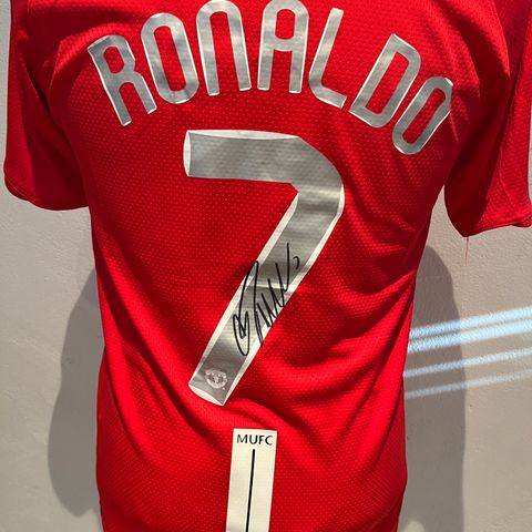 Signert Cristano Ronaldo med COA / manchester united