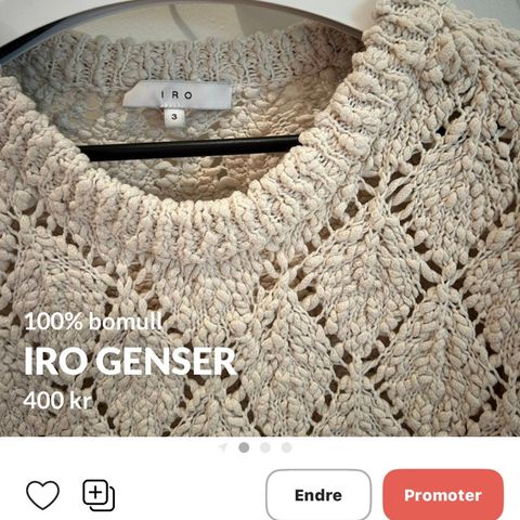IRO genser i 100% bomull