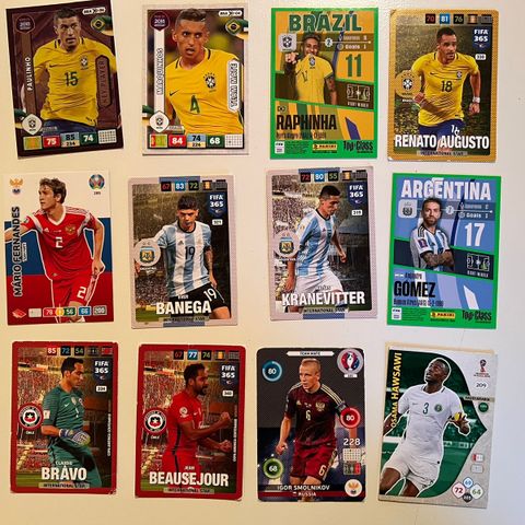 Fotballkort diverse (Argentina, Brasil …)