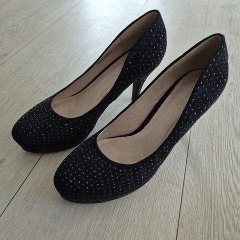 Pumps med sort bling str 39