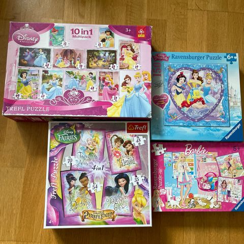 Puzzlespill prinsesse og barbie