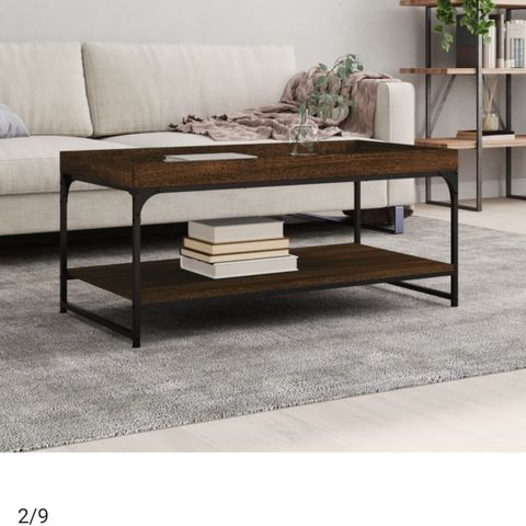 Sofa bord i brun eik