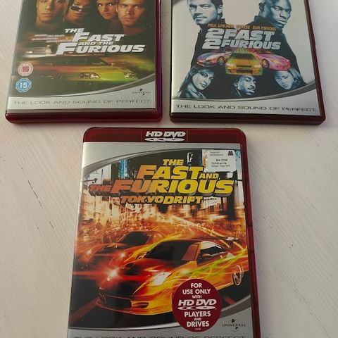 The Fast and the Furious Film Pack HD DVD 1080p Strøkne disker som nye!