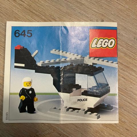 Lego 645 Police Helicopter Classic Town - 100% komplett