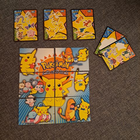 Topps Pokemonkort puslespill og klistremerkekort
