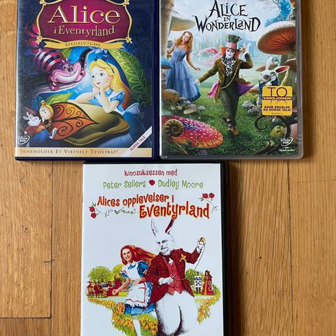 3 DVD av "Alice in Wonderland" selges SAMLET