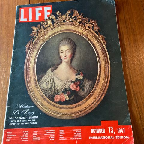 Gammelt blad Life Magazine international 1947