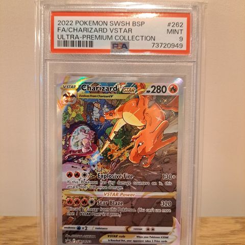 Charizard Vstar - Swsh262 - Pokemon kort - PSA 9