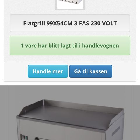 Stekeplate med 3 soner, 9 kw. 3 fas 230 volt