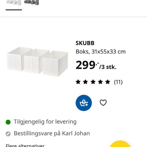 Skubb oppbevaringsbokser 3 stk selges for 200,-