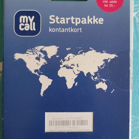 Startpakke kontantkort mobiltelefon