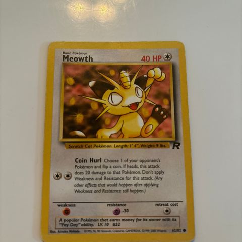 Meowth polemon kort til salgs 1995