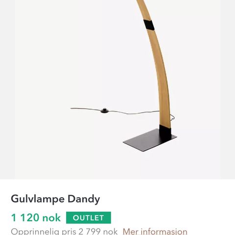 Dandy gulvlampe uåpnet i pakken