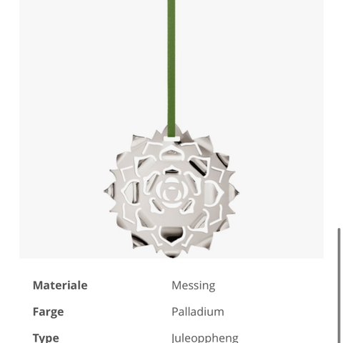 Georg Jensen 2020 Julekule, Ice Rosette