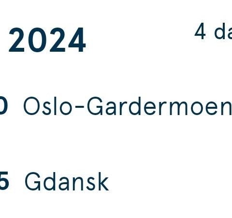 Oslo - Gdansk fly tur retur
