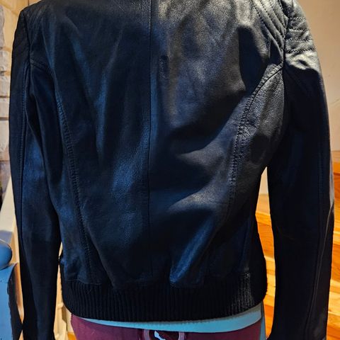 Zara basic real leather jacket size XL ekte skinn jakke