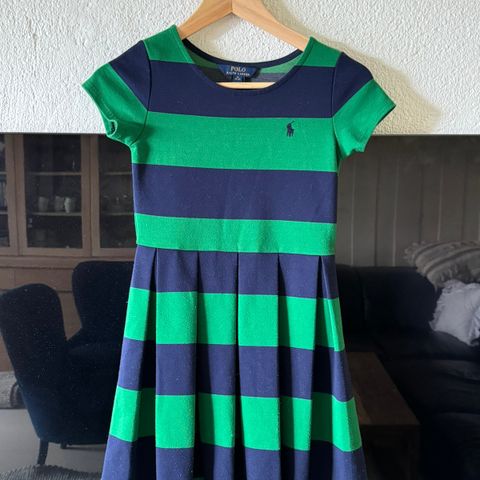 Ralph Lauren kjole jente 8-10 år blå og grønn