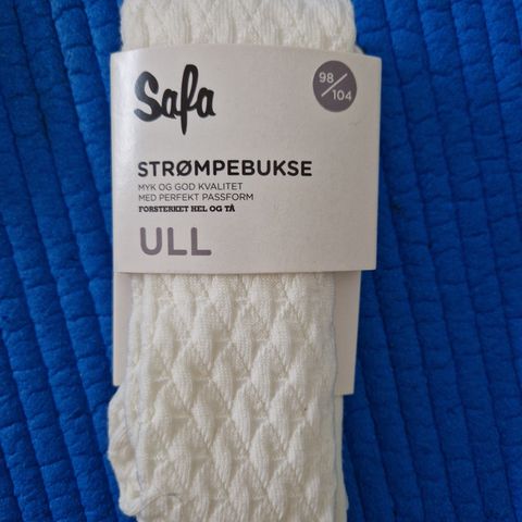 Hvit strømpebukse i ull, str. 98-104