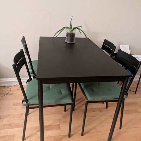 Spisebord + 4 Spisestoler