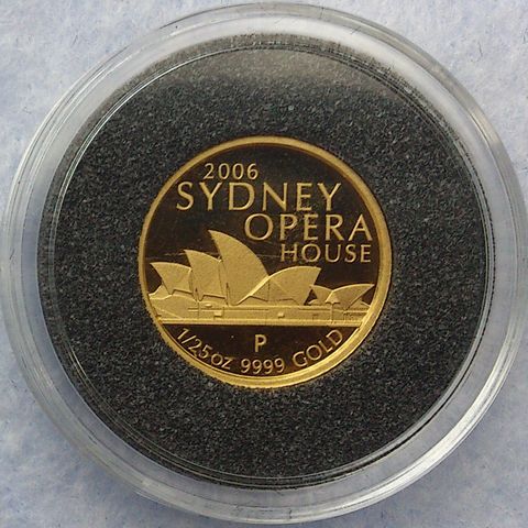 2006, Sydney opera house, 1/25 oz, 9999 gull.