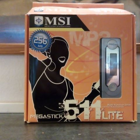 MSI megastick mp3 256mb, sjelden sak, for samlere.