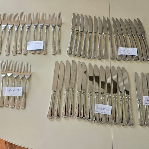 Kniver og gafler i Rustfri stål
