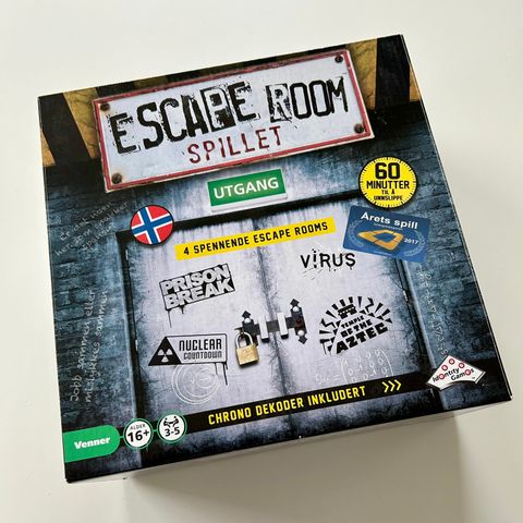 Uåpnet Escape Room brettspill
