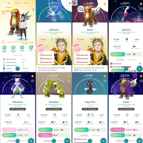 Pokemon go bruker lv 31, 150 legendary + 360 rare candy