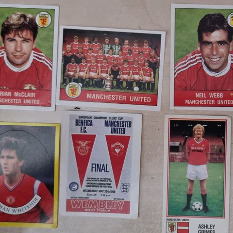 Manchester United Panini merker fra 1980 og 1990-tallet