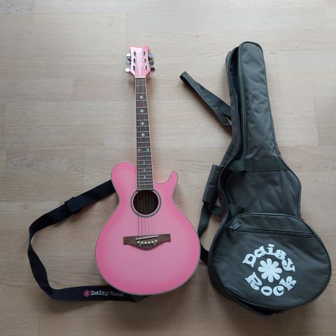Daisy Rock Pixie Acoustic Guitar, Powder Pink