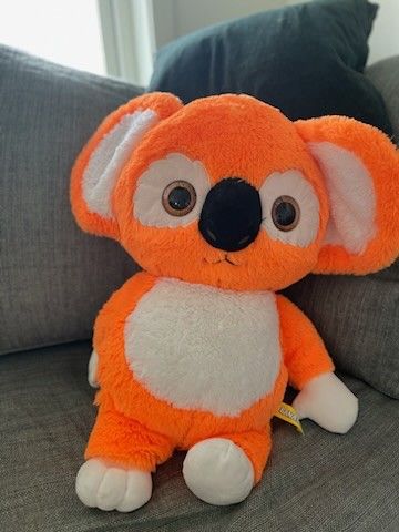 Oransje stor og bløt koala bamse 60 cm høy