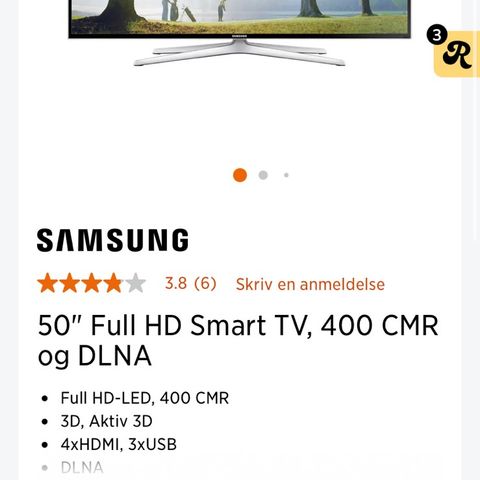 Samsung smart-tv 50 tommer