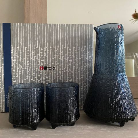 Iittala Ultima Thule Rain: Sett m/karaffel + 2 glass