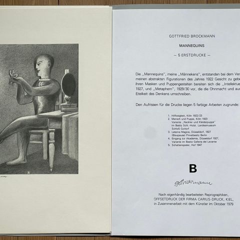 Gottfried Brockmann «Mannequins» mappe med signerte trykk 1922/1979